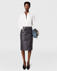 Ostrich Texture Midi Skirt