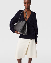 Tailored Satin Midi Skirt