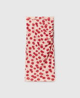 Raspberry Print Mesh Midi Skirt