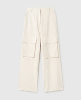 Washed Cotton Cargo Trousers