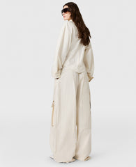 Washed Cotton Cargo Trousers