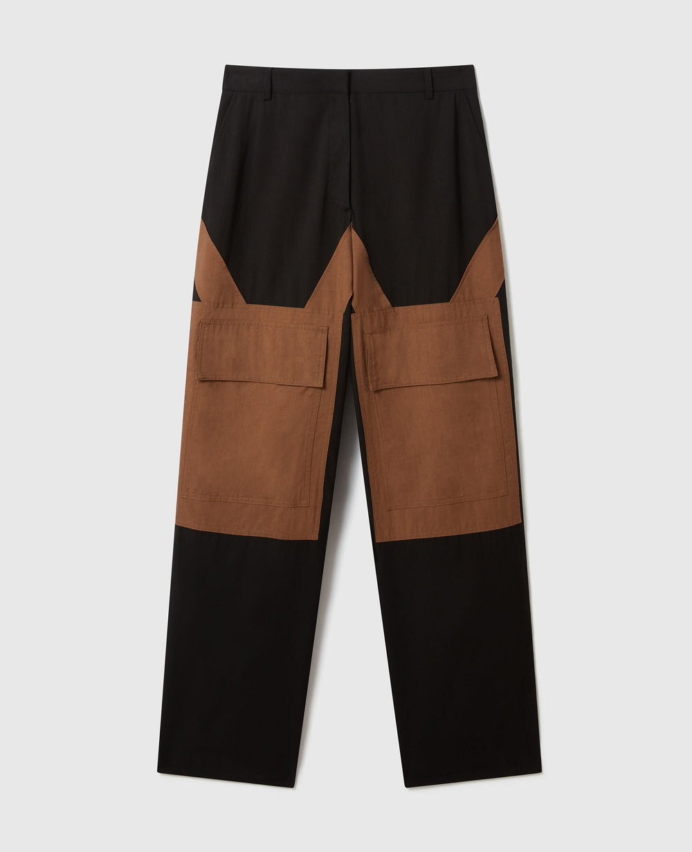 Washed Cotton Cargo Trousers