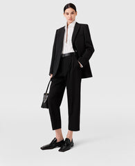 Pleated High-Rise Wool Pants