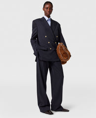 Pleated Wide-Leg Trousers