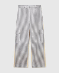 Oversized Mixed Stripe Cargo Trousers