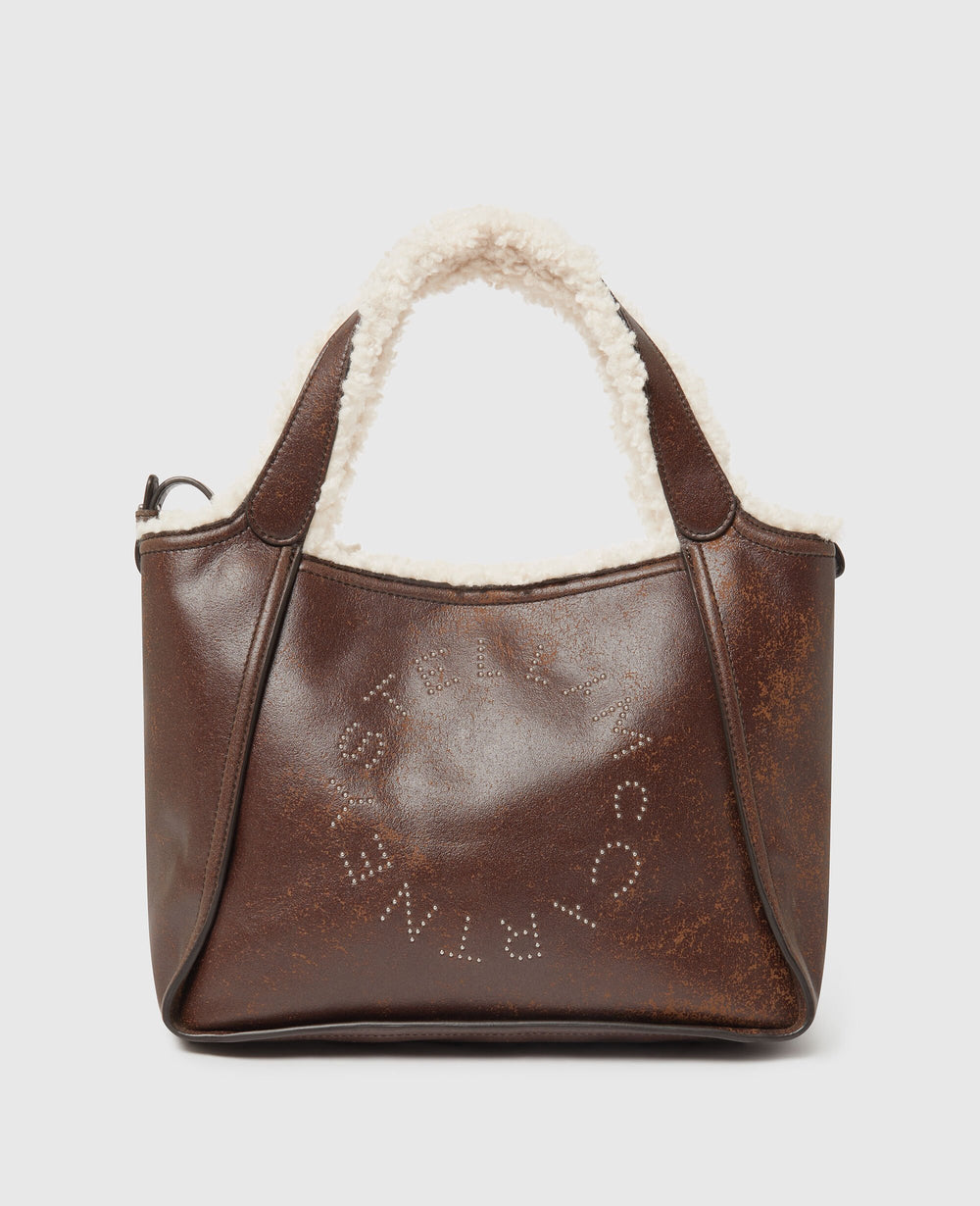 Logo Plush-Lined Crossbody Tote Bag