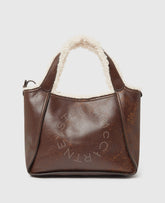 Logo Plush-Lined Crossbody Tote Bag