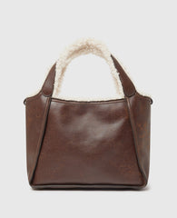 Logo Plush-Lined Crossbody Tote Bag