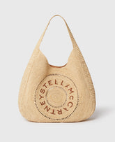 Logo Large Crochet Raffia Hobo Bag