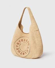 Logo Large Crochet Raffia Hobo Bag