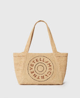Logo Small Crochet Raffia Tote Bag