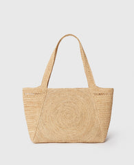 Logo Small Crochet Raffia Tote Bag