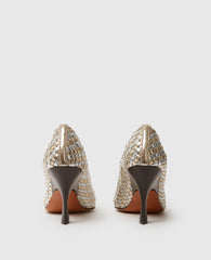 Elsa Woven Metallic Kitten Heel Pump
