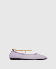 Chain-Detail Stretch Ballerina Flats