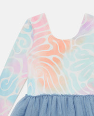 Graphic Print Tulle Skirt Dress