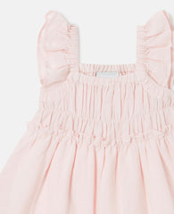 Floral Embroidered Linen-Blend Dress