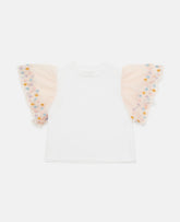 Scallop Trim Sleeve T-Shirt