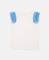Tulle-Trim Sleeveless Top
