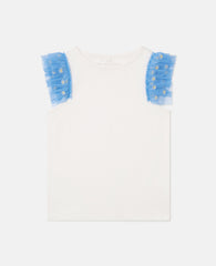 Tulle-Trim Sleeveless Top