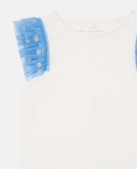 Tulle-Trim Sleeveless Top