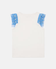 Tulle-Trim Sleeveless Top