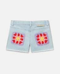 Straight-Leg Denim Shorts
