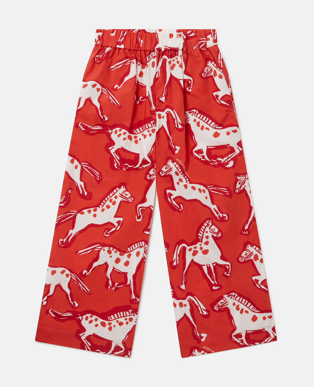 Horse-Print Popeline Trousers