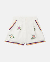 Embroidered Linen-Blend Shorts
