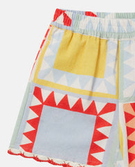 Patchwork Print Shorts