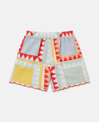 Patchwork Print Shorts