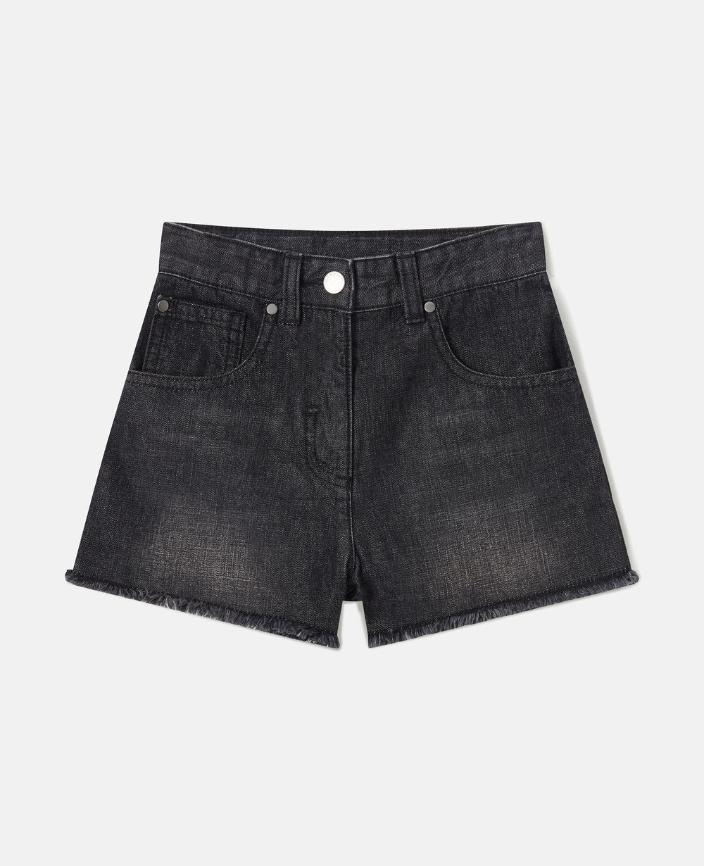Faded Denim Shorts