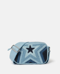 Star Motif Denim Crossbody Bag