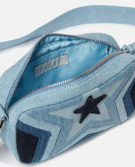 Star Motif Denim Crossbody Bag