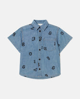Numbers Print Denim Shirt