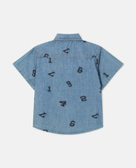 Numbers Print Denim Shirt