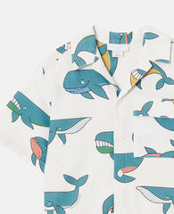 Whale Print Cotton Shirt