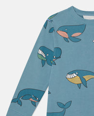 Whale Print Sweatshirt And Sweatpants Set