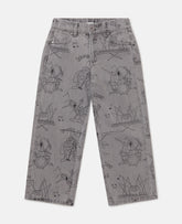 Bug Band Print Denim Jeans