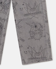 Bug Band Print Denim Jeans