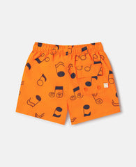 Music Notes Print Swim Shorts