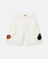 Sports Motif Canvas Shorts