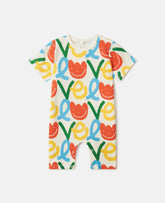 All-Over Love Print Romper