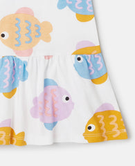 Fish Print Jersey Dress