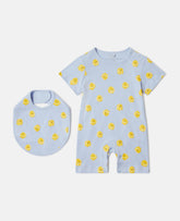 Tennis Ball Print Bib And Romper Set
