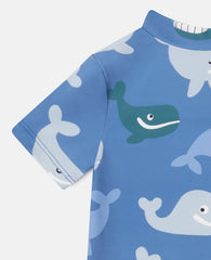 Whale Print Shortie Swimsuit