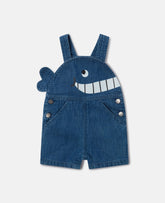 Whale Motif Denim Overalls