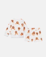 Basketball Print Sweatshirt and Sweatpant Set