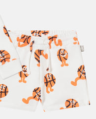 Basketball Print Sweatshirt and Sweatpant Set