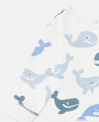 Whale Print Jersey Top And Shorts Set