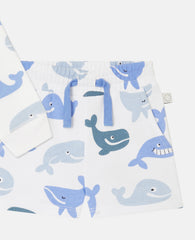 Whale Print Jersey Top And Shorts Set
